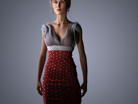 Karlie Kloss Character Low-poly Model 3D