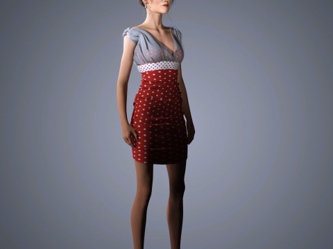 Karlie Kloss Character Low-poly Model 3D