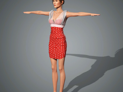 Karlie Kloss Character Low-poly Model 3D