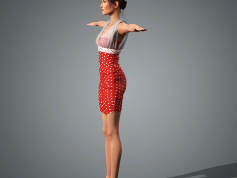 Karlie Kloss Character Low-poly Model 3D