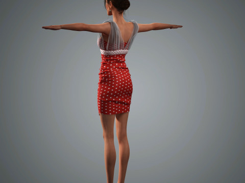 Karlie Kloss Character Low-poly Model 3D