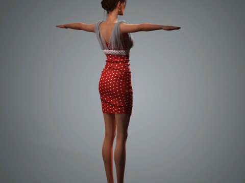 Karlie Kloss Character Low-poly Model 3D
