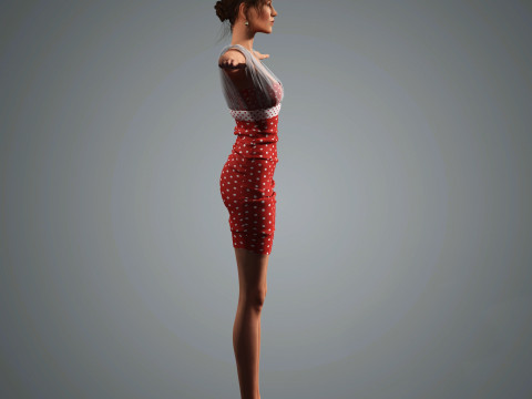 Karlie Kloss Character Low-poly Model 3D
