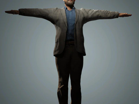 David Harbour-Charakter 3D Modell