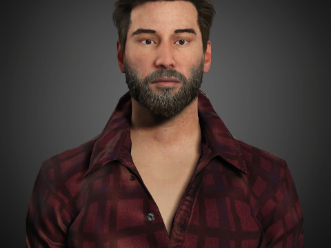 Keanu Reeves Character 3D Model