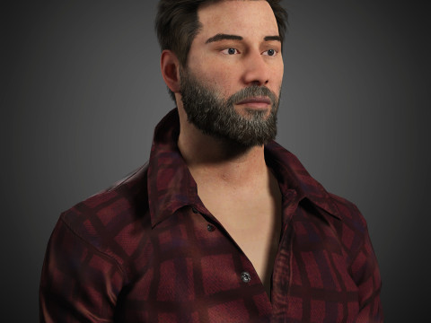Keanu Reeves Character 3D Model
