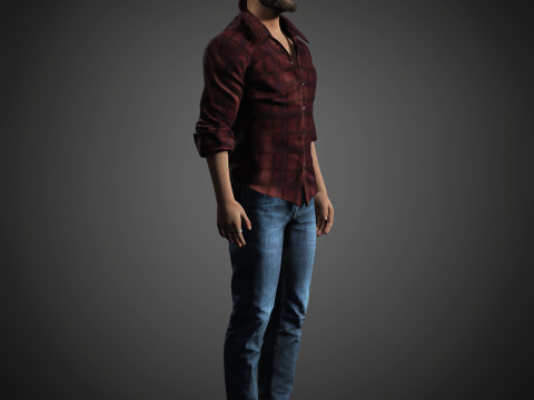 Keanu Reeves Character 3D Model