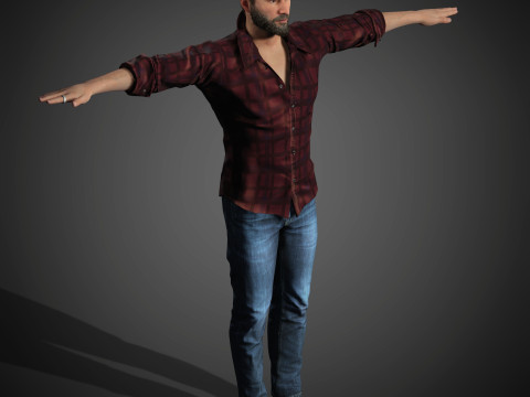 Keanu Reeves Character 3D Model