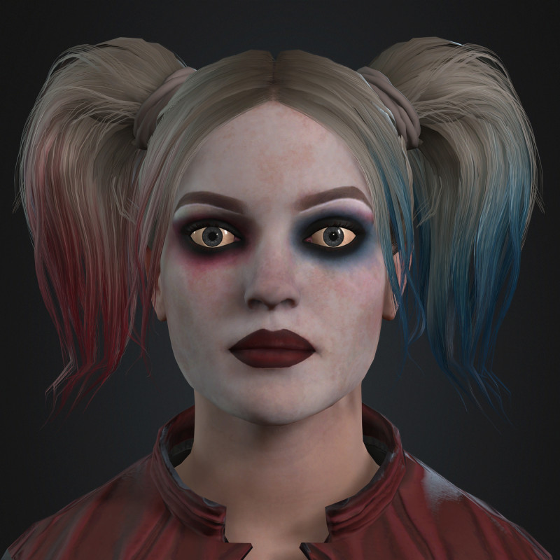 Harley Quinn Character 3D Model .c4d .max .obj .3ds .fbx .stl .blend