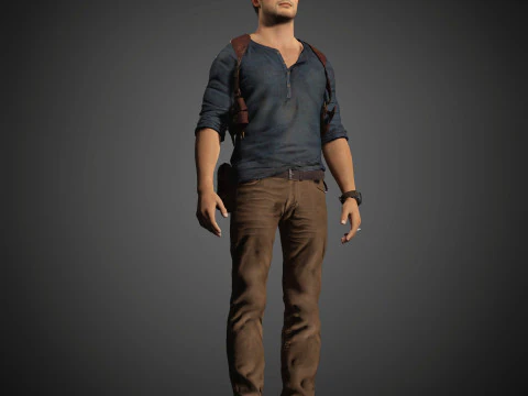 Nathan Drake Character 3D Model