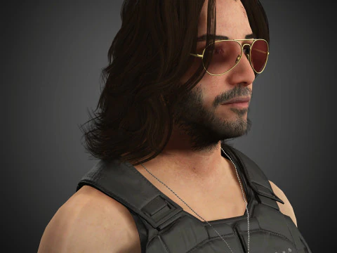 Johnny Silverhand Character 3D Model
