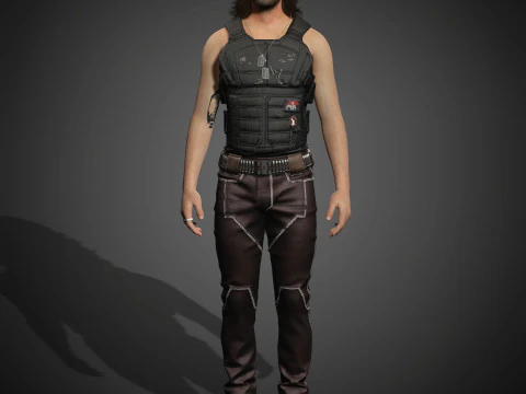 Johnny Silverhand Character 3D Model