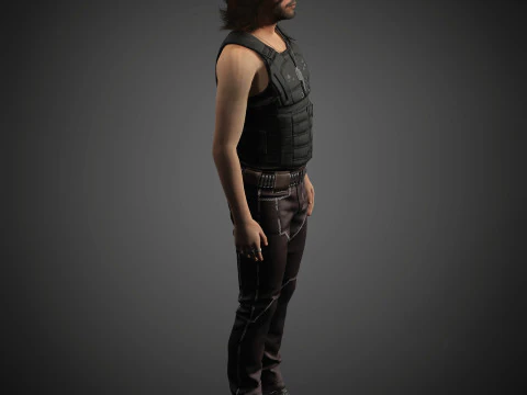 Johnny Silverhand Character 3D Model