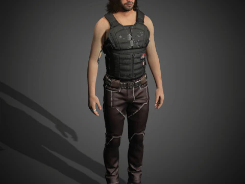 Johnny Silverhand Character 3D Model