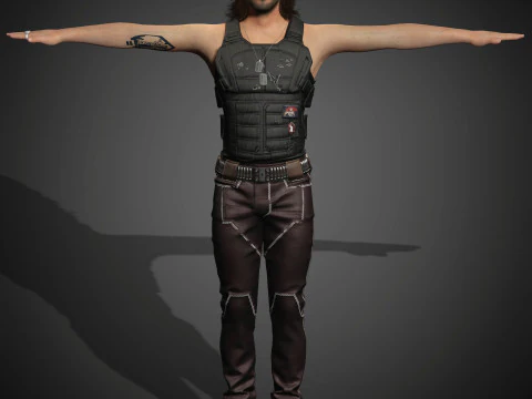 Johnny Silverhand Character 3D Model