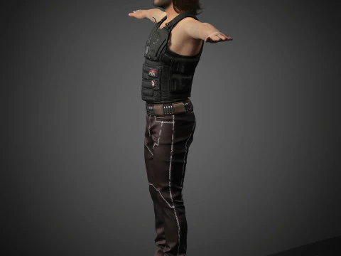 Johnny Silverhand Character 3D Model