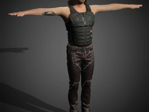 Johnny Silverhand Character 3D Model