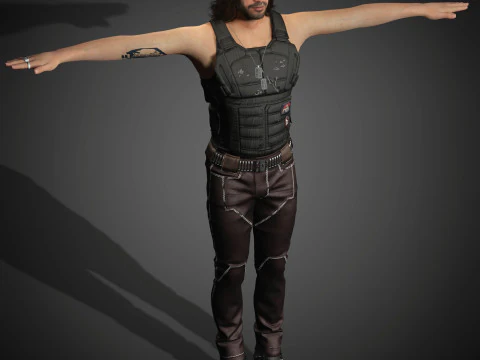 Johnny Silverhand Character 3D Model