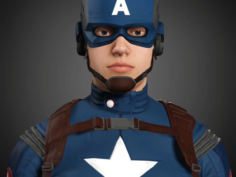 Captain America Character 3D Model