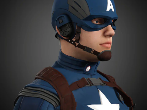 Captain America Character 3D Model
