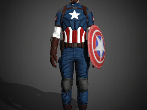 Captain America Character 3D Model