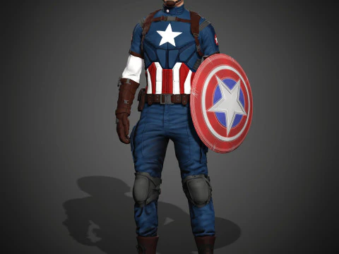 Captain America Character 3D Model