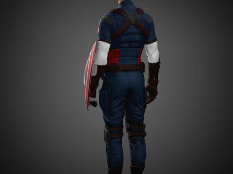 Captain America Character 3D Model