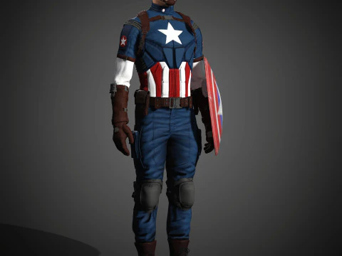 Captain America Character 3D Model