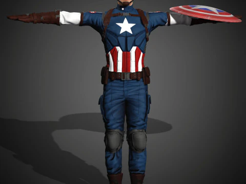Captain America Character 3D Model