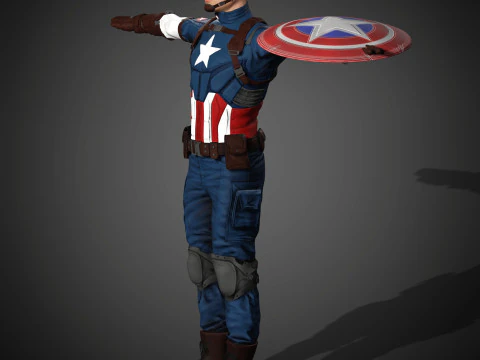 Captain America Character 3D Model