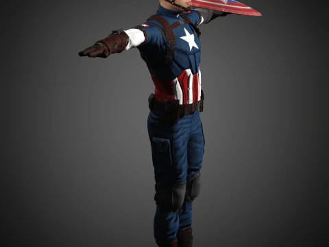 Captain America Character 3D Model