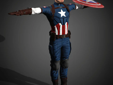 Captain America Character 3D Model