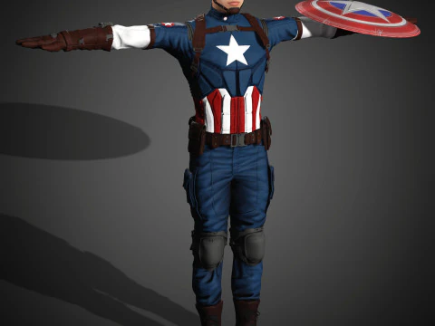 Captain America Character 3D Model