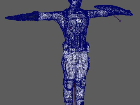Captain America Character 3D Model