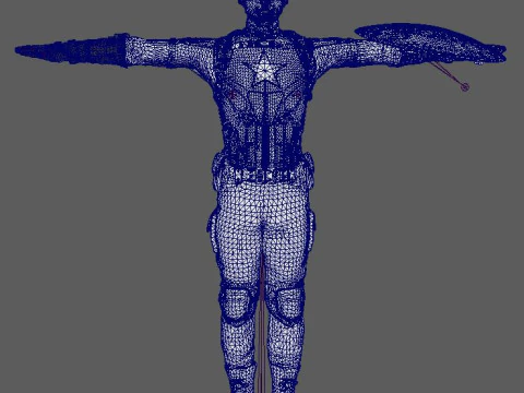 Captain America Character 3D Model