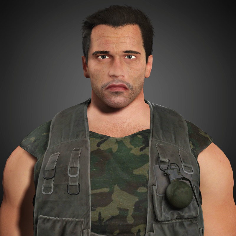 Dutch Schaefer Character 3D Model .c4d .max .obj .3ds .fbx .stl .blend 