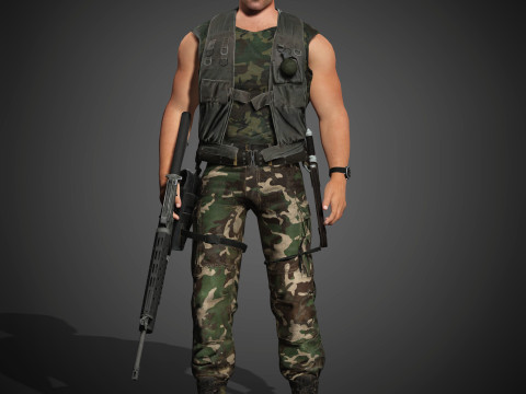 Dutch Schaefer Character 3D Model