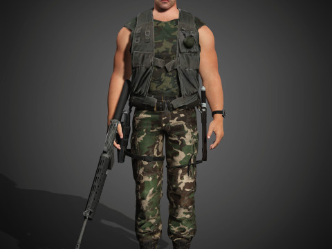 Dutch Schaefer Character 3D Model