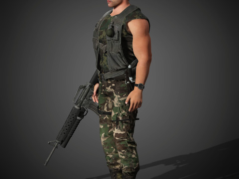 Dutch Schaefer Character 3D Model
