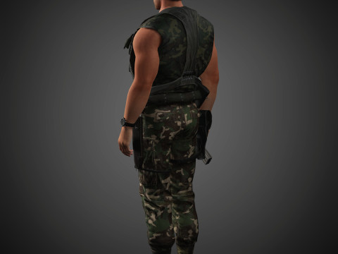 Dutch Schaefer Character 3D Model