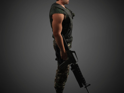 Dutch Schaefer Character 3D Model