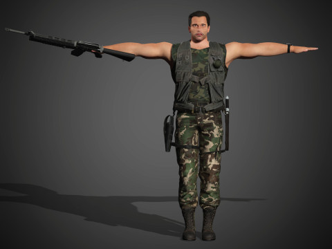 Dutch Schaefer Character 3D Model