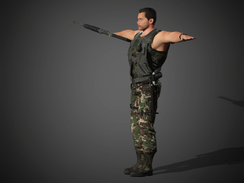 Dutch Schaefer Character 3D Model