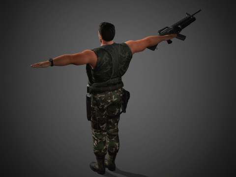 Dutch Schaefer Character 3D Model