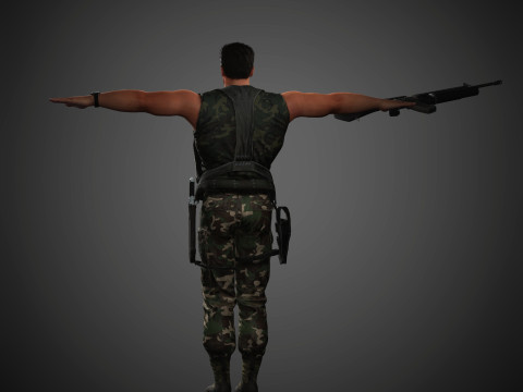 Dutch Schaefer Character 3D Model