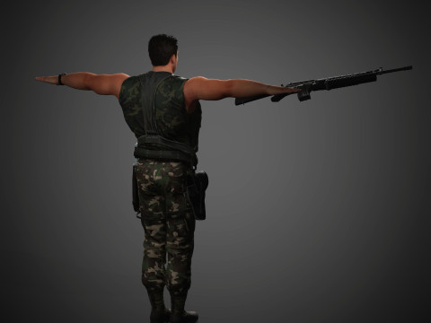 Dutch Schaefer Character 3D Model