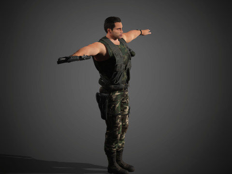 Dutch Schaefer Character 3D Model