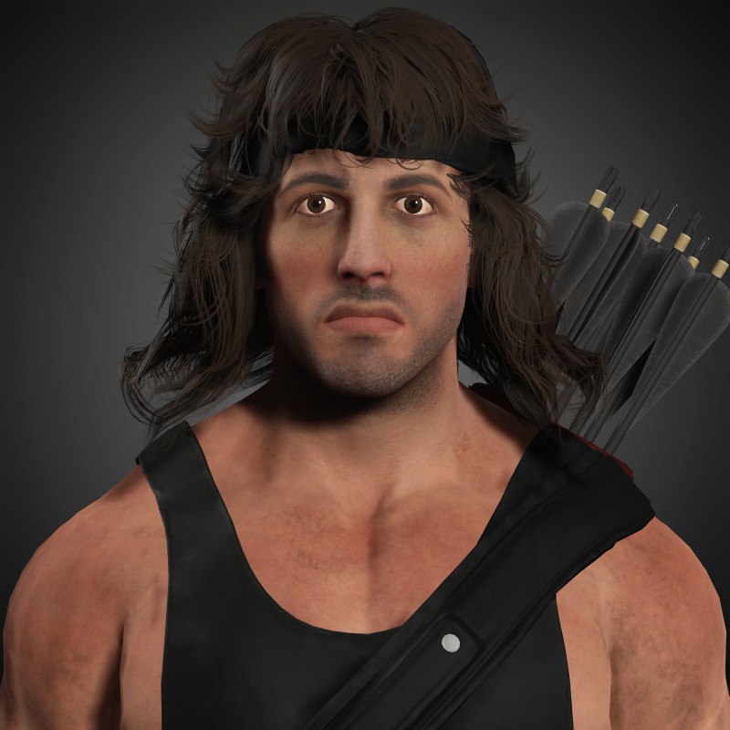 Rambo Character 3D Model .c4d .max .obj .3ds .fbx .stl .blend