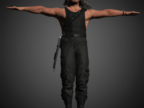 Rambo Character 3D Model