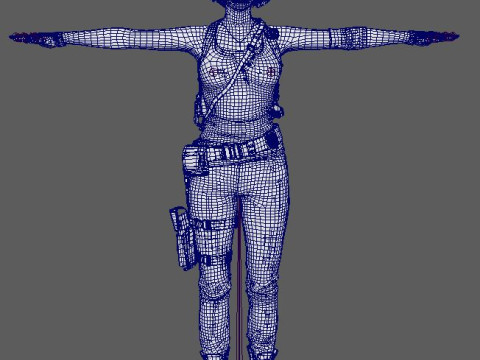 Jill Valentine Character Model 3D
